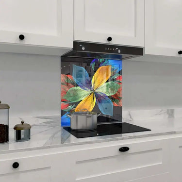 Colourful Petals Printed Glass Splashback - DIY - CreoGlass®