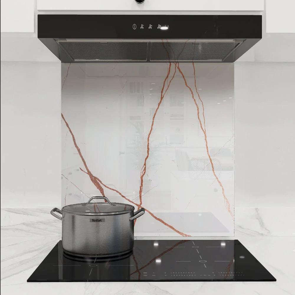 Copper - White Calacatta Splashback - DIY - CreoGlass®