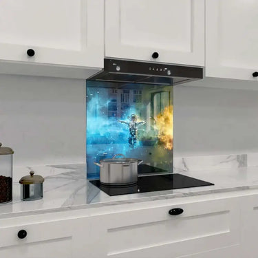 Cosmonaut in Space Classic Printed Glass Splashback - DIY - CreoGlass®