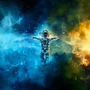 Cosmonaut in Space Classic Printed Glass Splashback - DIY - CreoGlass®