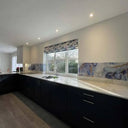 "Anne" - Blue Lilac - Liquid Ink Glass Splashback - Bespoke - CreoGlass®