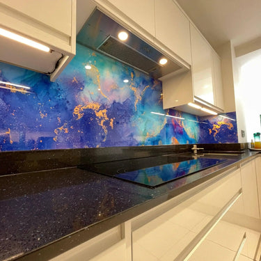 "Suzy" - Blue - Liquid Ink Glass - Bespoke - CreoGlass®