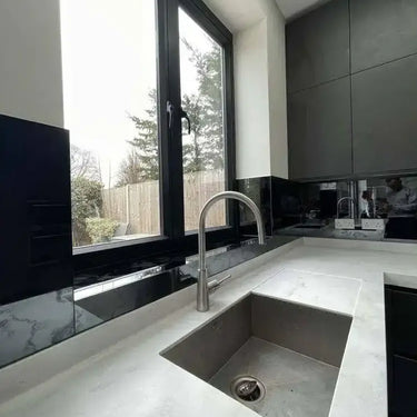 Antique Toughened Mirror - Grey - splashback - 8 - Bespoke - CreoGlass®