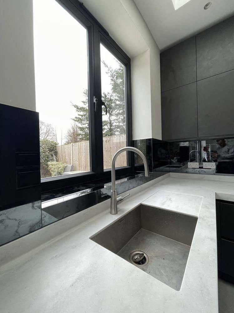 Antique Toughened Mirror - Grey - splashback - 8 - Bespoke