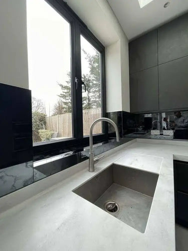 Antique Toughened Mirror - Grey - splashback - 8 - Bespoke - CreoGlass®