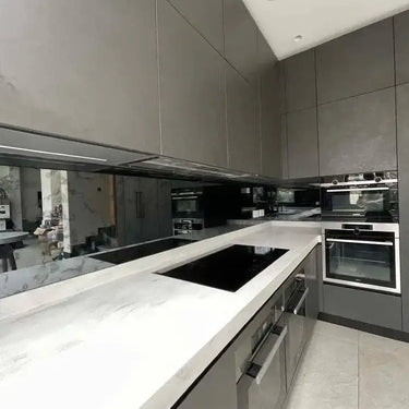 Antique Toughened Mirror - Grey - splashback - 8 - Bespoke - CreoGlass®
