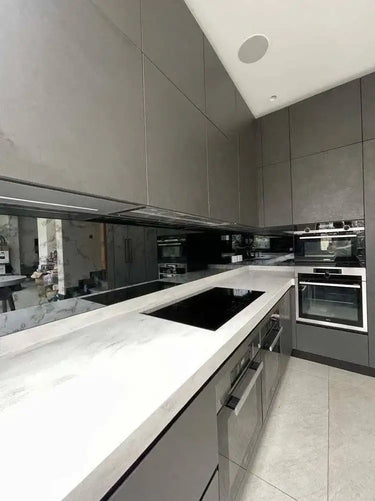 Antique Toughened Mirror - Grey - splashback - 8 - Bespoke - CreoGlass®