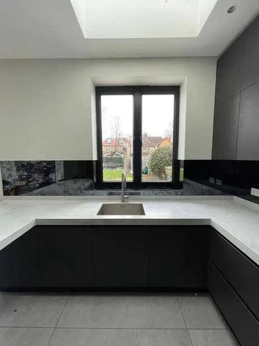 Antique Toughened Mirror - Grey - splashback - 8 - Bespoke - CreoGlass®