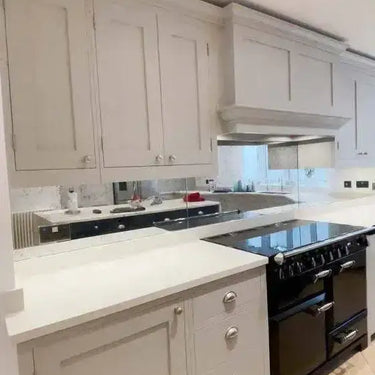 Antique Toughened Mirror - Silver - splashback - 4 - Bespoke - CreoGlass®