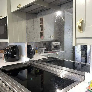 Antique Toughened Mirror - Silver - splashback - 4 - Bespoke - CreoGlass®