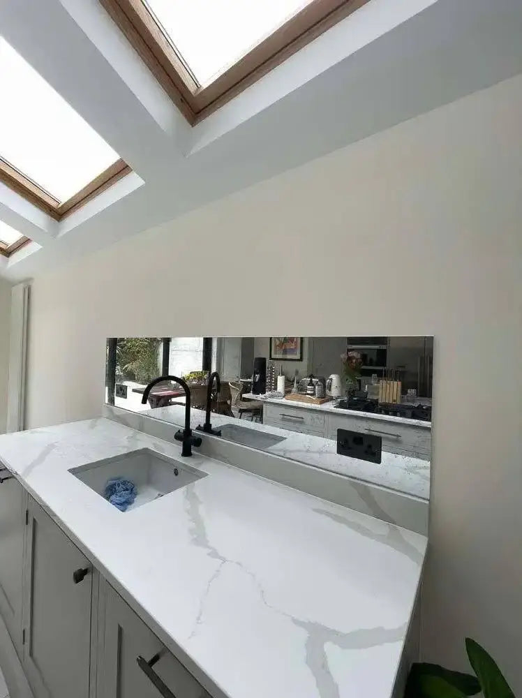 Antique Toughened Mirror - Silver - splashback - 6 - Bespoke - CreoGlass®