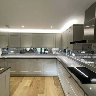 Antique Toughened Mirror - Silver - splashback - 8 - Bespoke - CreoGlass®