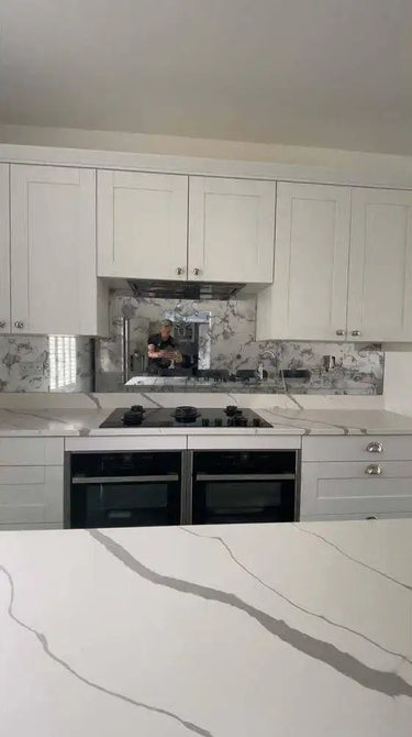 Antique Toughened Mirror - Silver - splashback - 8 - Bespoke - CreoGlass®
