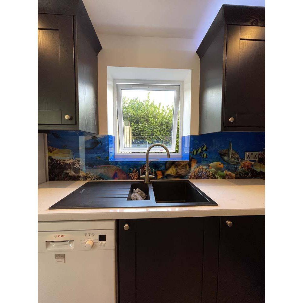 Aquarium Printed Glass Splashback - Bespoke - CreoGlass®