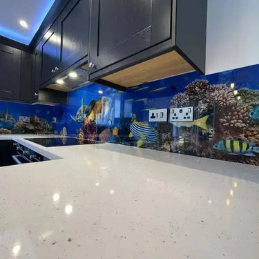 Aquarium Printed Glass Splashback - Bespoke - CreoGlass®