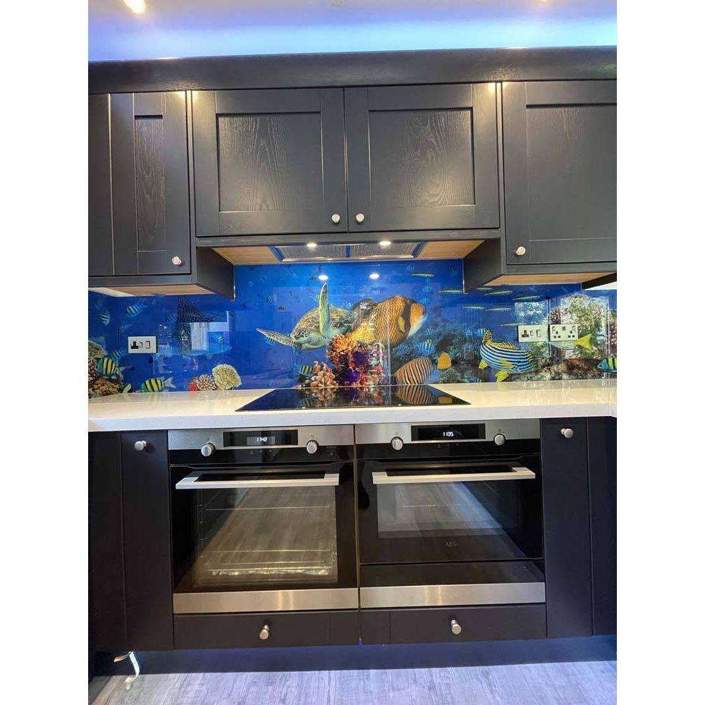 Aquarium Printed Glass Splashback - Bespoke - CreoGlass®