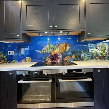 Aquarium Printed Glass Splashback - Bespoke - CreoGlass®