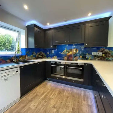 Aquarium Printed Glass Splashback - Bespoke - CreoGlass®
