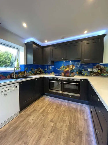 Aquarium Printed Glass Splashback - Bespoke - CreoGlass®