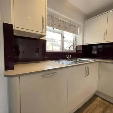 Aubergine Colour Glass Splashback - Bespoke - CreoGlass®