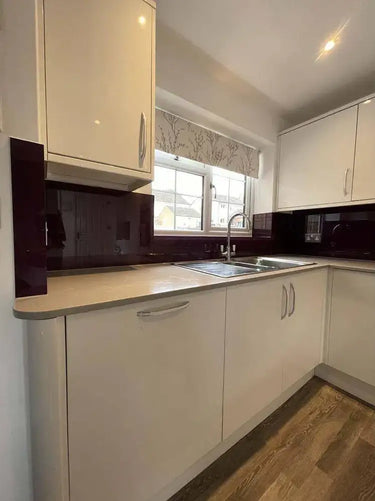 Aubergine Colour Glass Splashback - Bespoke - CreoGlass®