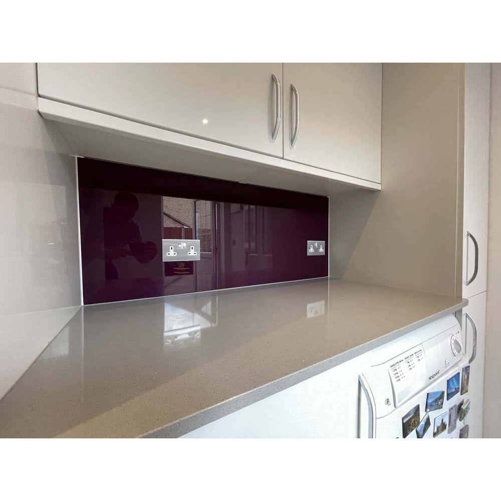 Aubergine Colour Glass Splashback - Bespoke - CreoGlass®