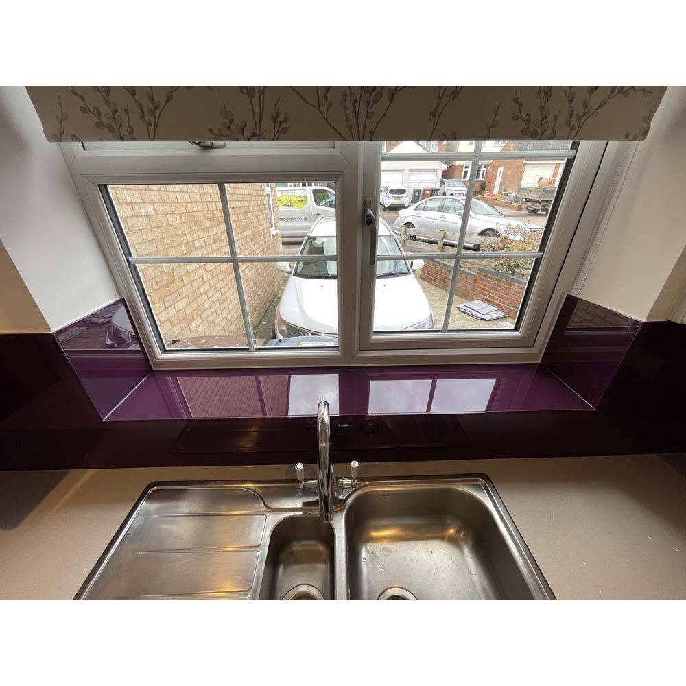 Aubergine Colour Glass Splashback - Bespoke - CreoGlass®