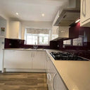 Aubergine Colour Glass Splashback - Bespoke - CreoGlass®