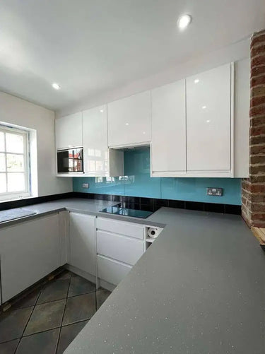 Blue Diamond Colour Glass Splashback - Bespoke - CreoGlass®