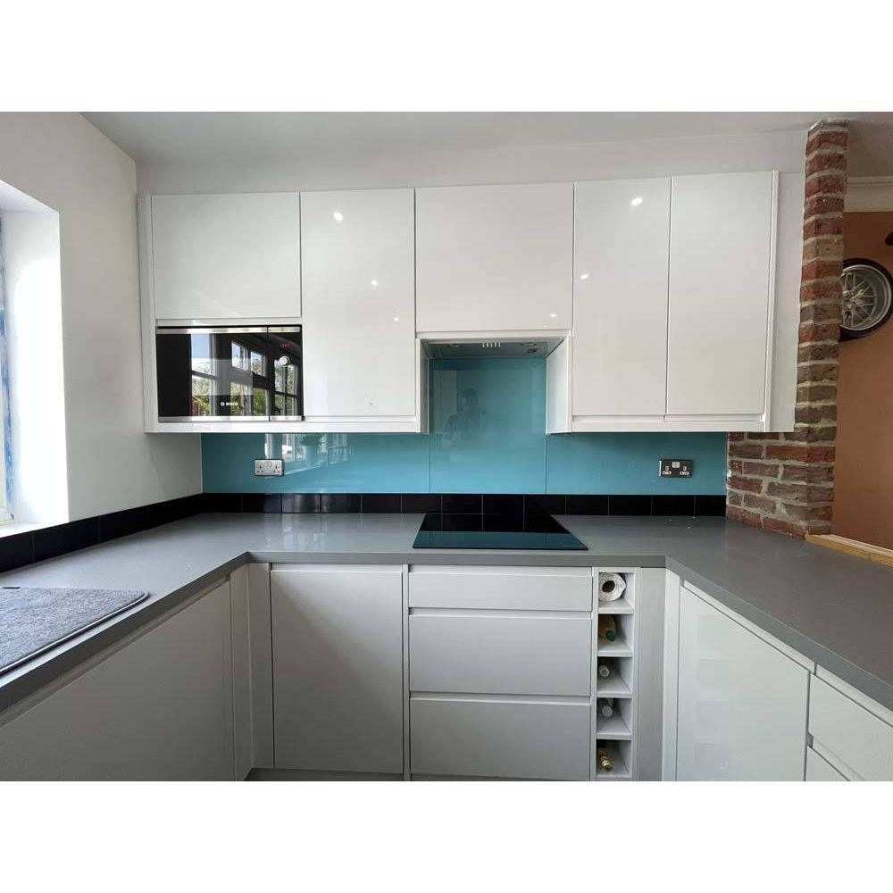 Blue Diamond Colour Glass Splashback - Bespoke - CreoGlass®