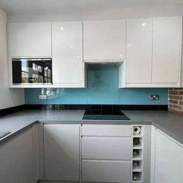 Blue Diamond Colour Glass Splashback - Bespoke - CreoGlass®