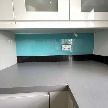 Blue Diamond Colour Glass Splashback - Bespoke - CreoGlass®