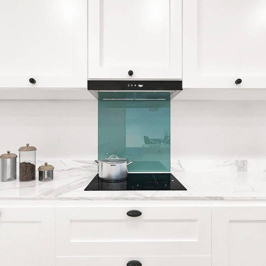 Matt Blue Jade Colour Glass Splashback - DIY - CreoGlass®