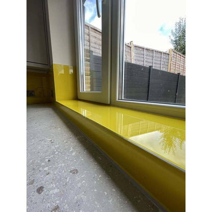 Matt Canary Yellow Colour Glass Splashback - Bespoke - CreoGlass®