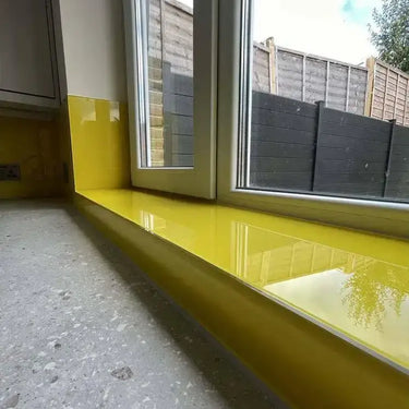 Matt Canary Yellow Colour Glass Splashback - Bespoke - CreoGlass®