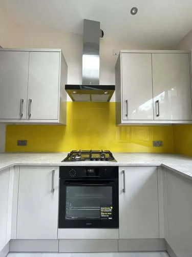 Canary Yellow Colour Glass Splashback - Bespoke - CreoGlass®