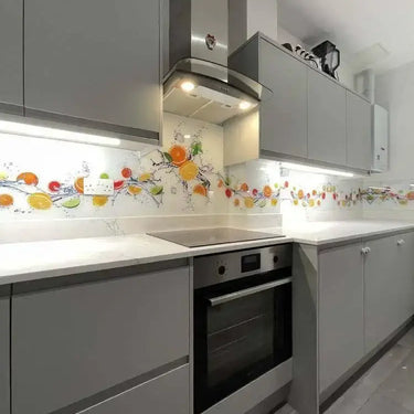 Citrus Fruits Water Printed Glass Splashback - Bespoke - CreoGlass®