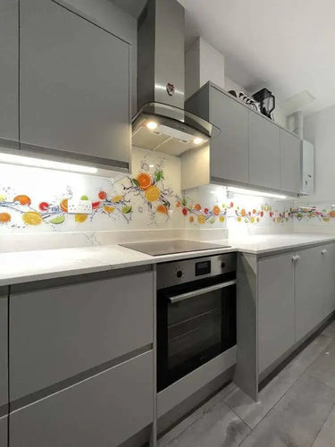 Citrus Fruits Water Printed Glass Splashback - Bespoke - CreoGlass®
