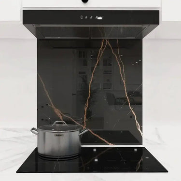 Copper - Black Calacatta Splashback - Bespoke - CreoGlass®