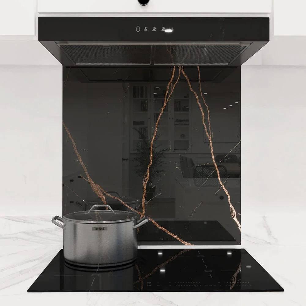 Copper - Black Calacatta Splashback - Bespoke - CreoGlass®