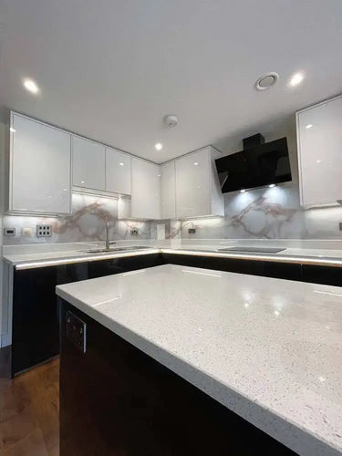 Copper - White Opera Splashback - Bespoke - CreoGlass®