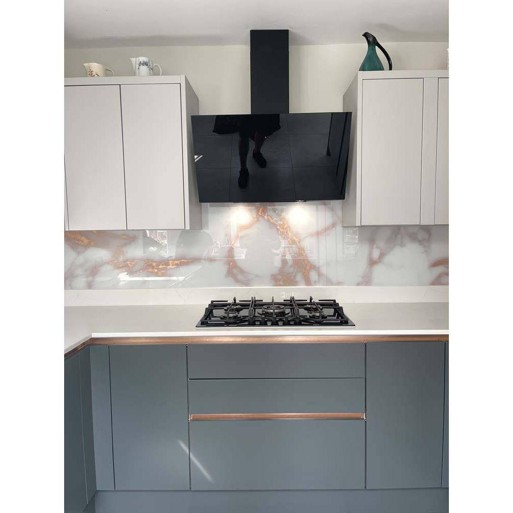 Copper - White Opera Splashback - Bespoke - CreoGlass®