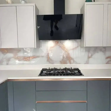 Copper - White Opera Splashback - Bespoke - CreoGlass®