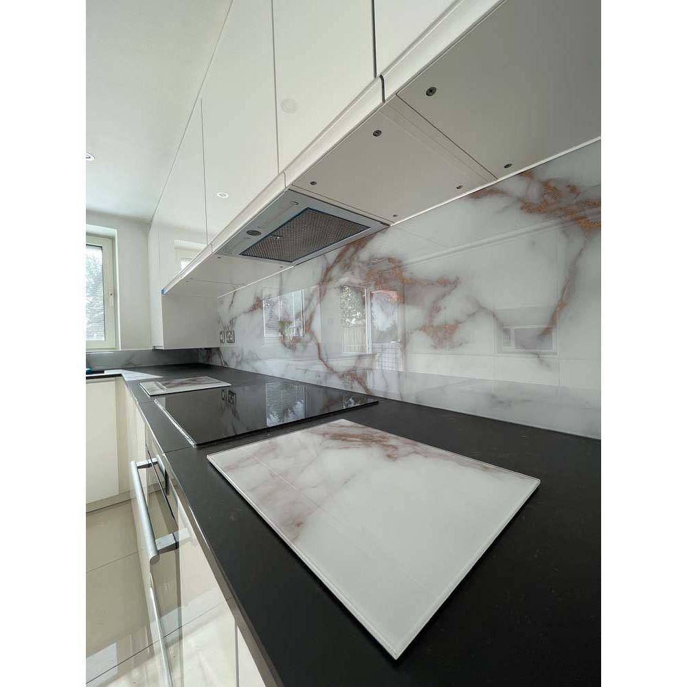 Copper - White Opera Splashback - Bespoke - CreoGlass®