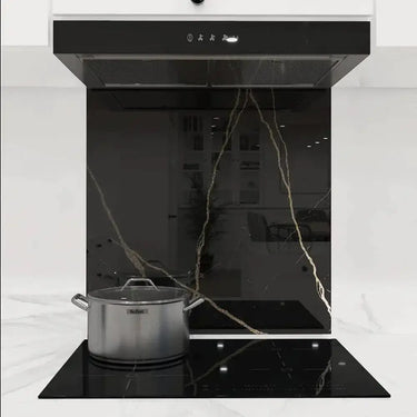 Golden - Black Calacatta Splashback - Bespoke - CreoGlass®