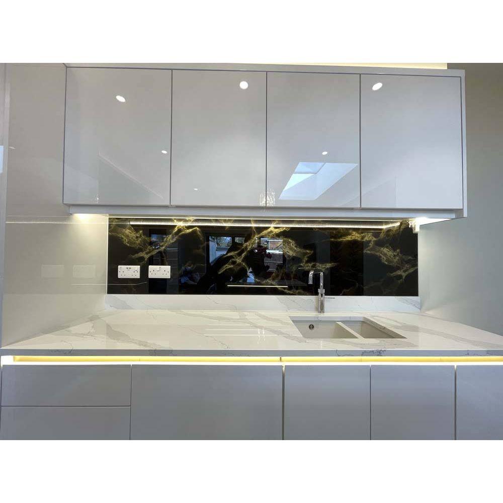 Golden - Black Opera Splashback - Bespoke - CreoGlass®