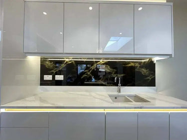 Golden - Black Opera Splashback - Bespoke - CreoGlass®