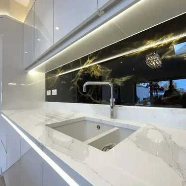 Golden - Black Opera Splashback - Bespoke - CreoGlass®