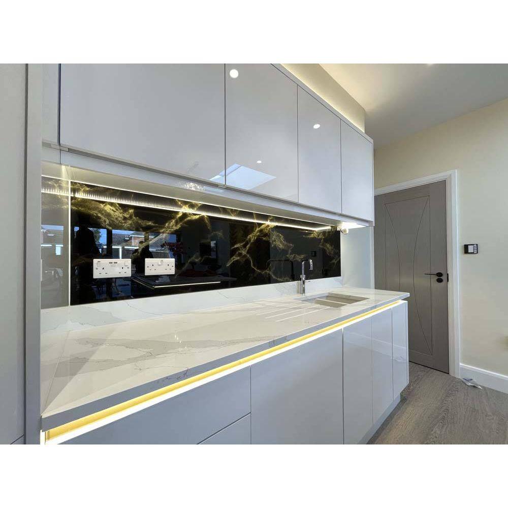 Golden - Black Opera Splashback - Bespoke - CreoGlass®