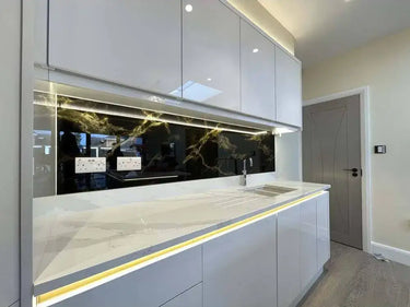 Golden - Black Opera Splashback - Bespoke - CreoGlass®